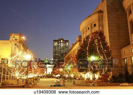 Raleigh, NC, North Carolina, Downtown, Bicentennial Plaza, evening View Large Photo Image Stock Photo - Raleigh, NC, North Carolina, Downtown, Bicentennial Plaza, evening. Fotosearch