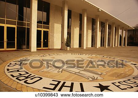 Stock Image -  Raleigh, NC, North Carolina, State Legislative Building, State Seal. Fotosearch