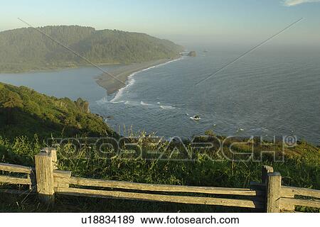 Stock Photo -  Requa, CA, California, Pacific Ocean, Redwood National and State Parks, Klamath River Overlook. Fotosearch