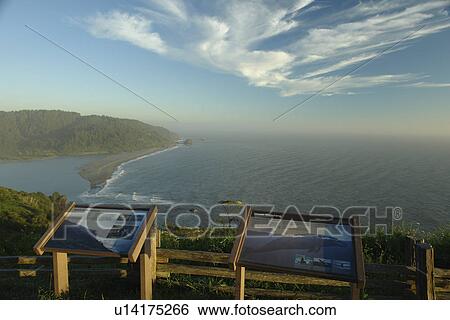 Stock Photograph -  Requa, CA, California, Pacific Ocean, Redwood National and State Parks, Klamath River Overlook. Fotosearch
