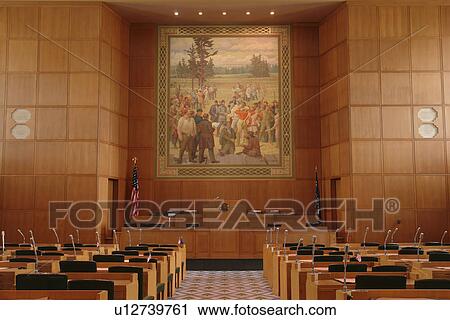 Stock Image -  Salem, OR, Oregon, State Capitol, interior. Fotosearch