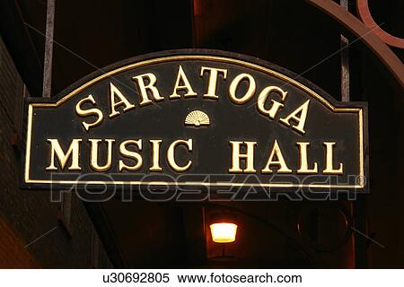 Saratoga Springs, NY, New York, Historic Downtown, Saratoga Music Hall, entrance sign View Large Photo Image Stock Photography - Saratoga Springs, NY, New York, Historic Downtown, Saratoga Music Hall, entrance sign. Fotosearch