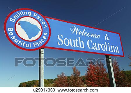 SC, South Carolina, Welcome to South Carolina, Smiling Faces, Beautiful Places, road sign, stateline, I-85 View Large Photo Image Stock Image - SC, South Carolina, Welcome to South Carolina, Smiling Faces, Beautiful Places, road sign, stateline, I-85. Fotosearch