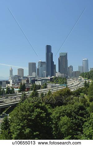 Seattle, WA, Washington, downtown, skyline, I-5 View Large Photo Image Stock Image - Seattle, WA, Washington, downtown, skyline, I-5. Fotosearch