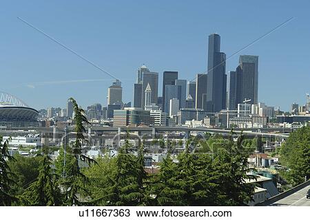 Seattle, WA, Washington, downtown, skyline View Large Photo Image Stock Image - Seattle, WA, Washington, downtown, skyline. Fotosearch