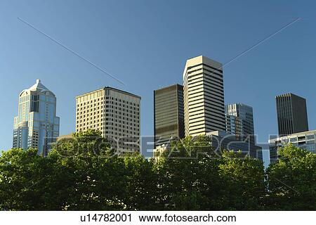 Stock Image -  Seattle, WA, Washington, downtown, skyline. Fotosearch