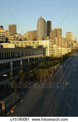 Stock Image -  Seattle, WA, Washington, downtown, skyline. Fotosearch