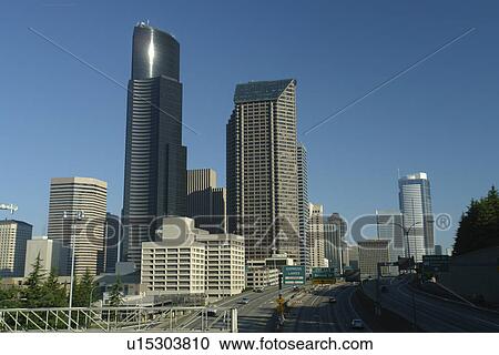 Seattle, WA, Washington, downtown, skyline, I-90 View Large Photo Image Stock Image - Seattle, WA, Washington, downtown, skyline, I-90. Fotosearch