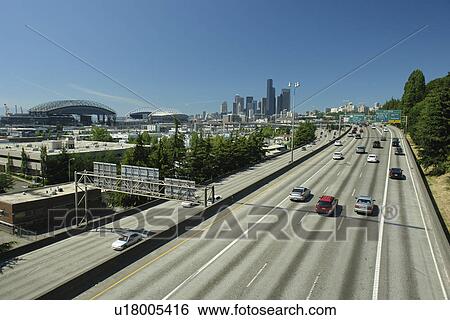 Seattle, WA, Washington, downtown, skyline, I-5 View Large Photo Image Stock Photograph - Seattle, WA, Washington, downtown, skyline, I-5. Fotosearch