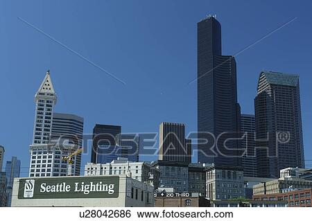 Seattle, WA, Washington, downtown, skyline View Large Photo Image Stock Photograph - Seattle, WA, Washington, downtown, skyline. Fotosearch