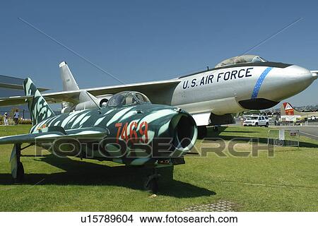 Picture -  Seattle, WA, Washington, Museum of Flight, Boeing, Mig 17, US Air Force plane. Fotosearch
