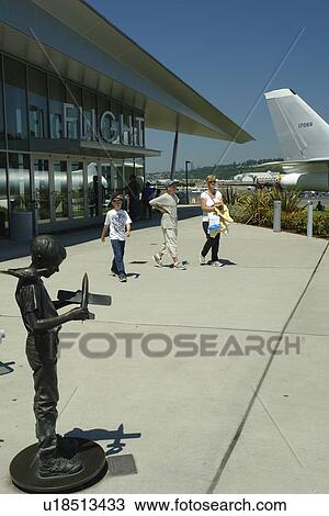 Stock Image -  Seattle, WA, Washington, Museum of Flight, Boeing, Team Effort Statue. Fotosearch