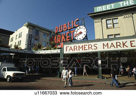 Seattle, WA, Washington, Public Market Center, Farmers, Pike Place Market View Large Photo Image Stock Image - Seattle, WA, Washington, Public Market Center, Farmers, Pike Place Market. Fotosearch