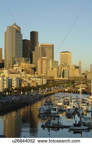 Seattle, WA, Washington, Puget Sound, downtown, skyline, Pier 66 View Large Photo Image Stock Image - Seattle, WA, Washington, Puget Sound, downtown, skyline, Pier 66. Fotosearch
