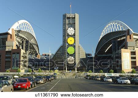 Stock Image -  Seattle, WA, Washington, Qwest Field, Seahawks, football stadium. Fotosearch