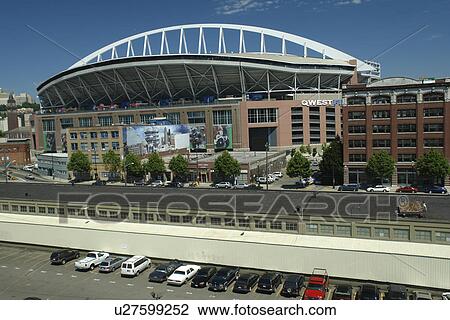 Stock Image -  Seattle, WA, Washington, Qwest Field, Seahawks, football stadium. Fotosearch
