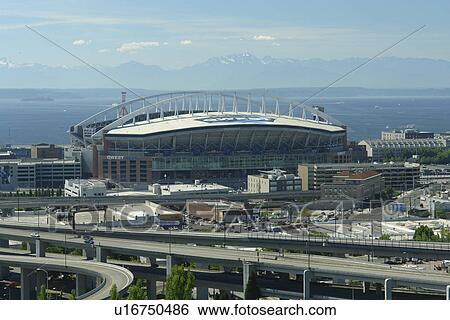 Stock Photograph -  Seattle, WA, Washington, Qwest Field, Seahawks, football stadium. Fotosearch