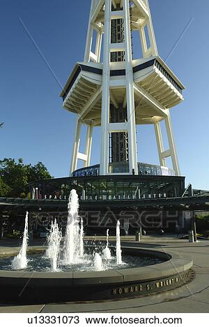 Seattle, WA, Washington, Seattle Center, Space Needle, Howard S. Wright Memorial Fountain View Large Photo Image Stock Image - Seattle, WA, Washington, Seattle Center, Space Needle, Howard S. Wright Memorial Fountain. Fotosearch