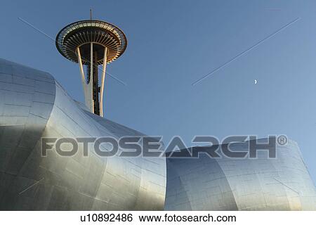Seattle, WA, Washington, Seattle Center, Space Needle, Experiment Music Project, Frank O. Gehry designed building View Large Photo Image Stock Photograph - Seattle, WA, Washington, Seattle Center, Space Needle, Experiment Music Project, Frank O. Gehry designed building. Fotosearch
