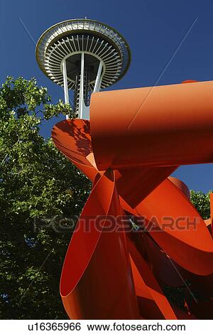 Seattle, WA, Washington, Seattle Center, Space Needle, red Calder Statue View Large Photo Image Stock Photograph - Seattle, WA, Washington, Seattle Center, Space Needle, red Calder Statue. Fotosearch
