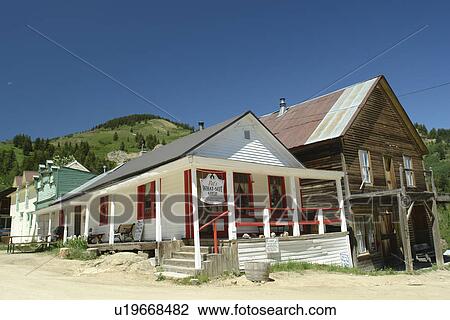 Stock Image -  Silver City, ID, Idaho, Ghost Town, Owyhee Mountains, Pat's What-Not Shop. Fotosearch