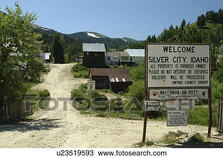 Silver City, ID, Idaho, Ghost Town, Owyhee Mountains, Welcome to Silver City road sign View Large Photo Image Stock Image - Silver City, ID, Idaho, Ghost Town, Owyhee Mountains, Welcome to Silver City road sign. Fotosearch
