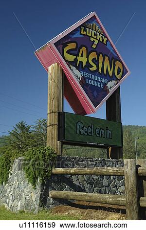 Stock Photo -  Smith River, CA, California, Lucky 7 Casino. Fotosearch