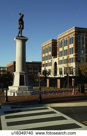 Stock Image -  Spartanburg, SC, South Carolina, Downtown, Howard Statue. Fotosearch