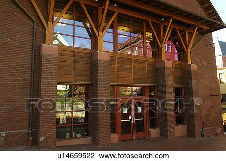 Stock Image -  Staunton, VA, Virginia, Shenandoah Valley, Historic Downtown, American Shakespeare Center-Blackfriars Playhouse. Fotosearch