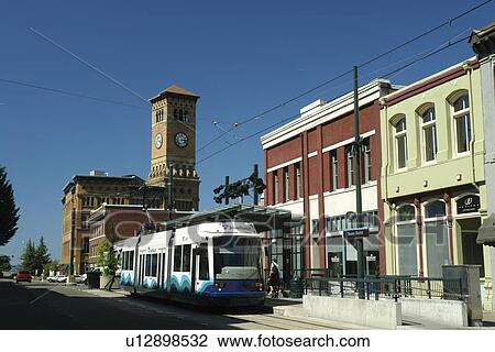 Tacoma, WA, Washington, Historic Downtown, Light Rail System on Broadway View Large Photo Image Stock Image - Tacoma, WA, Washington, Historic Downtown, Light Rail System on Broadway. Fotosearch