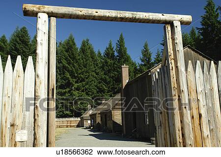 Stock Image -  Tacoma, WA, Washington, Point Defiance Park, Fort Nisqually Living History Museum. Fotosearch