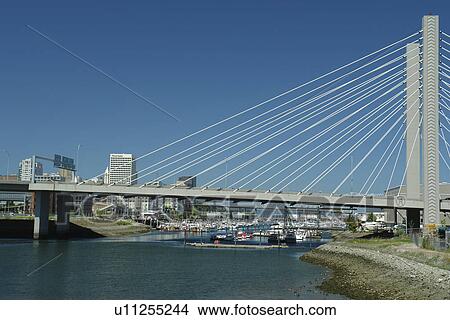 Tacoma, WA, Washington, Puget Sound, SR 509 Cable-stayed Bridge, Thea Foss Waterway View Large Photo Image Picture -  Tacoma, WA, Washington, Puget Sound, SR 509 Cable-stayed Bridge, Thea Foss Waterway. Fotosearch