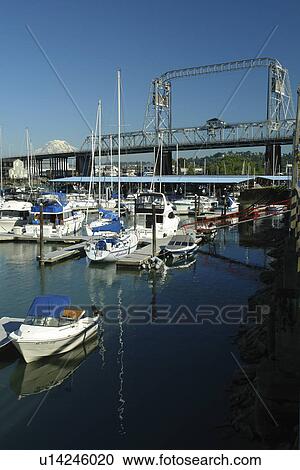 Tacoma, WA, Washington, Puget Sound, Commencement Bay, Tacoma Harbor, Murray Morgan Bridge View Large Photo Image Stock Image - Tacoma, WA, Washington, Puget Sound, Commencement Bay, Tacoma Harbor, Murray Morgan Bridge. Fotosearch