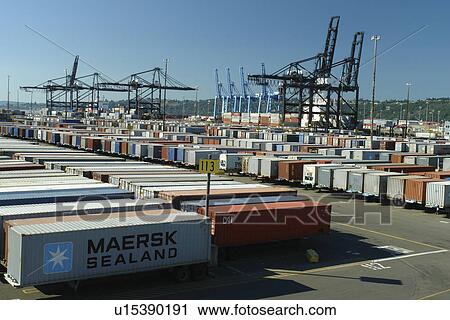 Stock Image -  Tacoma, WA, Washington, Puget Sound, Port of Tacoma. Fotosearch