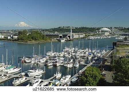 Tacoma, WA, Washington, Puget Sound, Thea Foss Waterway, marina, Mount Rainier View Large Photo Image Stock Photography - Tacoma, WA, Washington, Puget Sound, Thea Foss Waterway, marina, Mount Rainier. Fotosearch