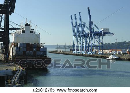 Stock Photography -  Tacoma, WA, Washington, Puget Sound, Port of Tacoma. Fotosearch