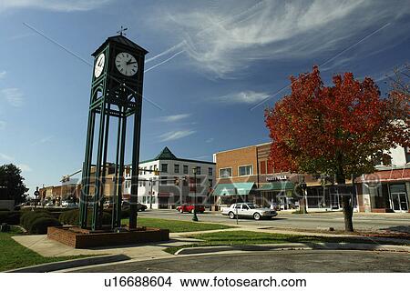 Thomasville, NC, North Carolina, Downtown, Clock Tower View Large Photo Image Picture - Thomasville, NC, North Carolina, Downtown, Clock Tower. Fotosearch