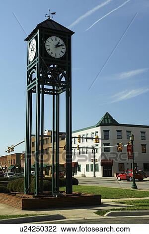 Stock Image -  Thomasville, NC, North Carolina, Downtown, Clock Tower. Fotosearch