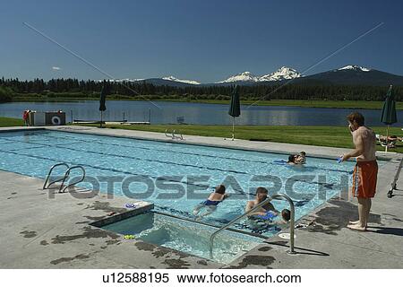 Three Sisters, OR, Oregon, Black Butte Ranch, swimming pool, Cascade Range, Cascade Volcanic Belt View Large Photo Image Stock Photography - Three Sisters, OR, Oregon, Black Butte Ranch, swimming pool, Cascade Range, Cascade Volcanic Belt. Fotosearch
