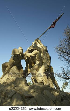 Stock Image -  Triangle, VA, Virginia, Quantico, Washington DC, Replica Marine Corps War Memorial, Iwo Jima. Fotosearch