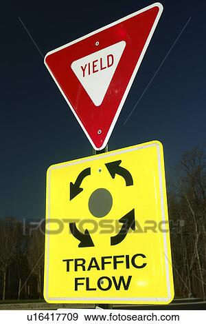 Triangle, VA, Virginia, Yield, round about, circle, traffic flow, road signs View Large Photo Image Stock Photo - Triangle, VA, Virginia, Yield, round about, circle, traffic flow, road signs. Fotosearch