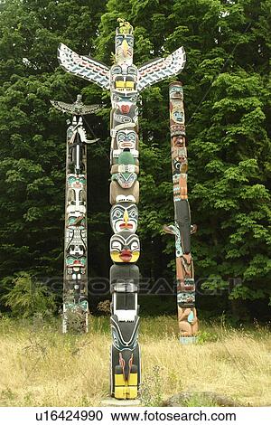 Vancouver, British Columbia, Canada, Stanley Park, totem poles View Large Photo Image Stock Image - Vancouver, British Columbia, Canada, Stanley Park, totem poles. Fotosearch
