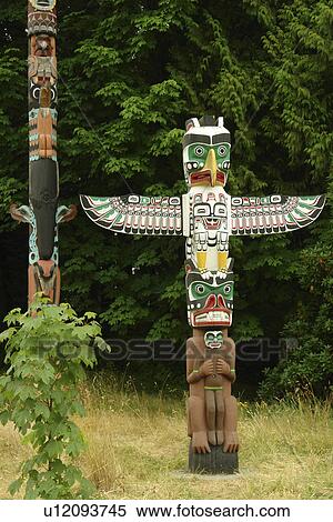 Vancouver, British Columbia, Canada, Stanley Park, totem poles View Large Photo Image Stock Photography - Vancouver, British Columbia, Canada, Stanley Park, totem poles. Fotosearch