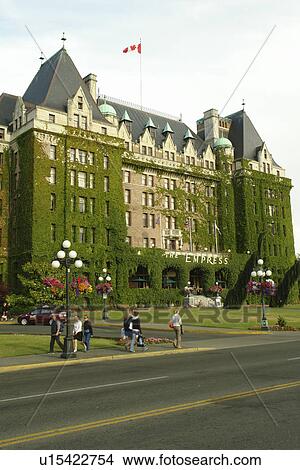 Picture -  Victoria, British Columbia, Canada, Vancouver Island, Inner Harbour, The Empress Hotel. Fotosearch