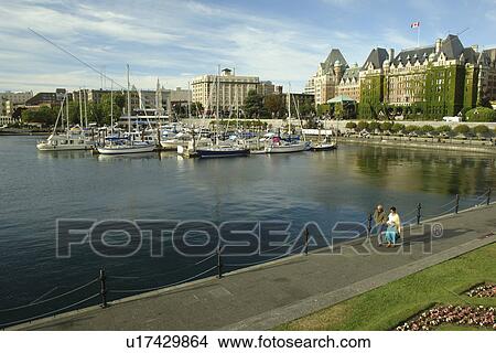 Picture -  Victoria, British Columbia, Canada, Vancouver Island, Inner Harbour, waterfront. Fotosearch