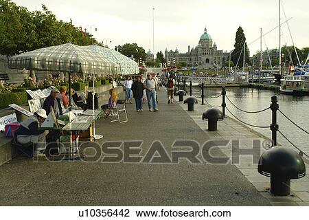 Stock Image -  Victoria, British Columbia, Canada, Vancouver Island, Inner Harbour, downtown skyline, waterfront. Fotosearch