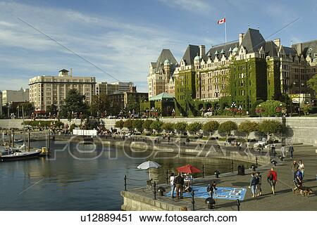 Victoria, British Columbia, Canada, Vancouver Island, Inner Harbour, The Empress Hotel, waterfront View Large Photo Image Stock Image - Victoria, British Columbia, Canada, Vancouver Island, Inner Harbour, The Empress Hotel, waterfront. Fotosearch