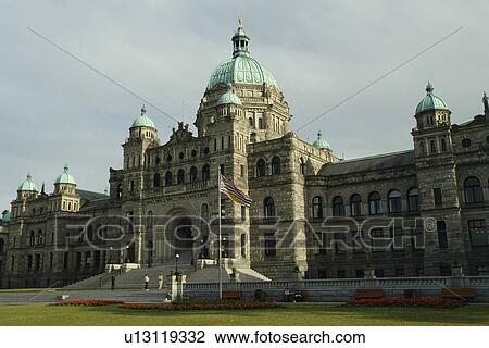 Stock Image -  Victoria, British Columbia, Canada, Vancouver Island, Parliament Buildings. Fotosearch
