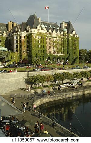 Victoria, British Columbia, Canada, Vancouver Island, Inner Harbour, The Empress Hotel, waterfront View Large Photo Image Stock Photo - Victoria, British Columbia, Canada, Vancouver Island, Inner Harbour, The Empress Hotel, waterfront. Fotosearch