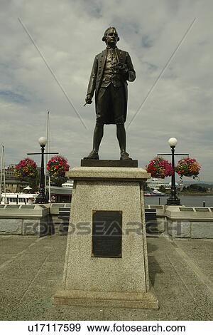 Victoria, British Columbia, Canada, Vancouver Island, Inner Harbour, waterfront, Captain James Cook Statue View Large Photo Image Stock Photo - Victoria, British Columbia, Canada, Vancouver Island, Inner Harbour, waterfront, Captain James Cook Statue. Fotosearch